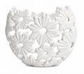 White Floral Cutout Ceramic Decorative Vase